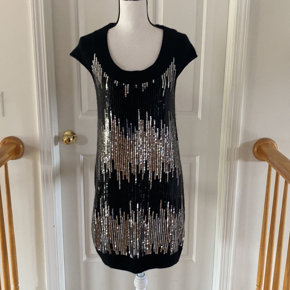 29:08 - Lapis Sequin Angora & Wool Sweater Dress